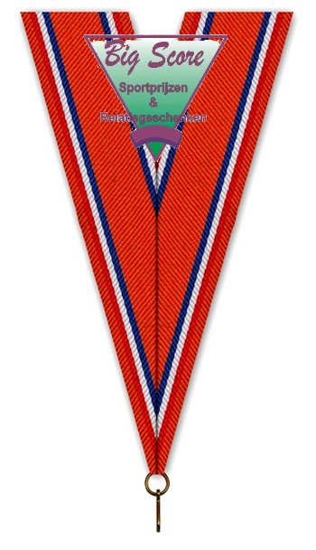 Medaillehalslint breed Oranje-R-W-Bl